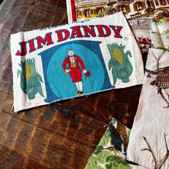 Vintage Fabric Squares For Crafting  Alps Chalet & Jim Dandy Birds Prints - Picture 5 of 16